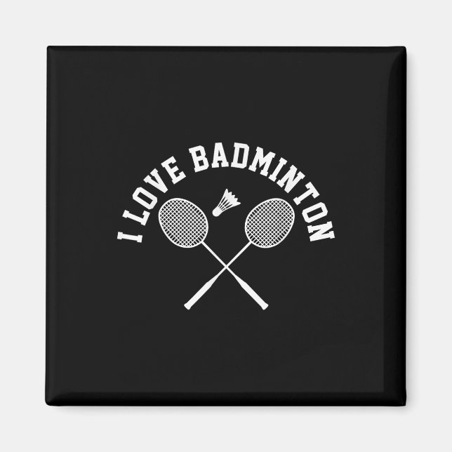 I Love Badminton Player Gift Retro Style  Magnet (Front)