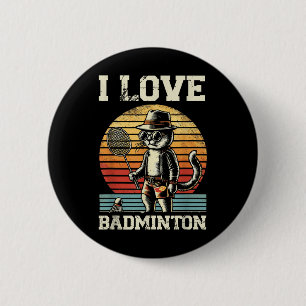 I Love Badminton Player Shuttle 2 Inch Round Button
