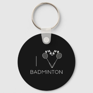 I Love Badminton Team Player Coach Keychain