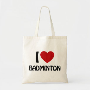 I love Badminton Tote Bag