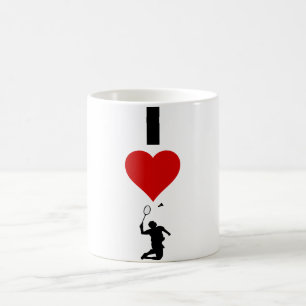 I Love Badminton (Vertical) Coffee Mug