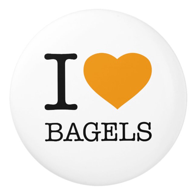 I LOVE BAGELS CERAMIC KNOB (Front)