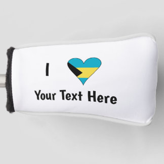 I Love (Bahamas Flag Heart) Personalized Golf Head Cover