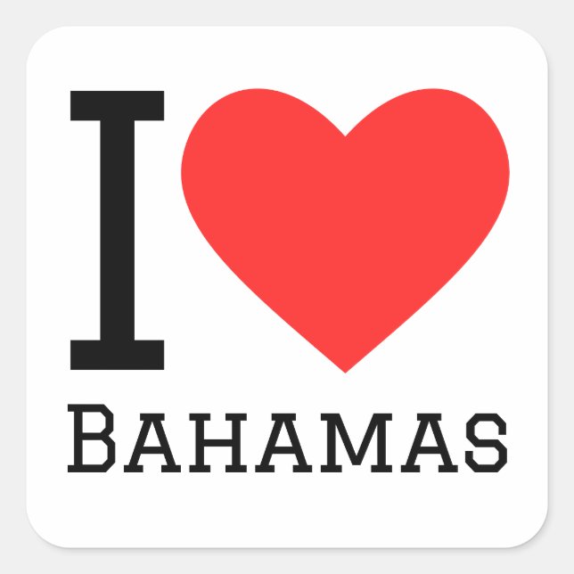 I love Bahamas  Square Sticker (Front)