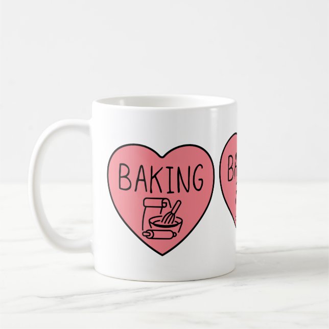 I Love Baking Heart Coffee Mug (Left)