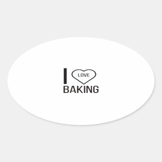 I LOVE BAKING OVAL STICKER