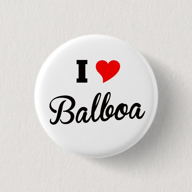 I Love Balboa, Polar 1 Inch Round Button (Front)