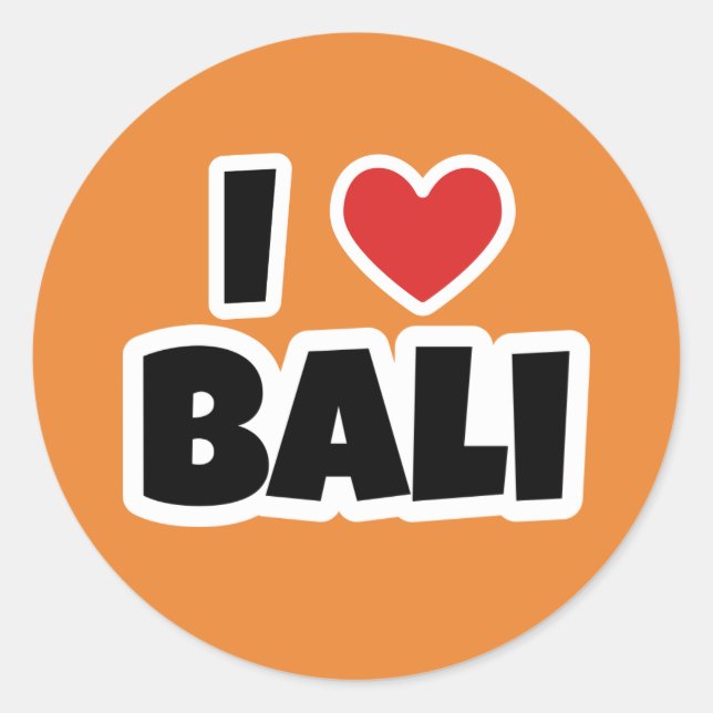 I love Bali Classic Round Sticker (Front)