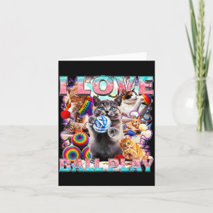 I Love Ball Play Cute Cats Roll Of Wool Kitty For  Card