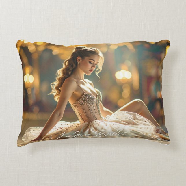 I LOVE BALLET - BALLET & DANCE ACCENT PILLOW (Front)