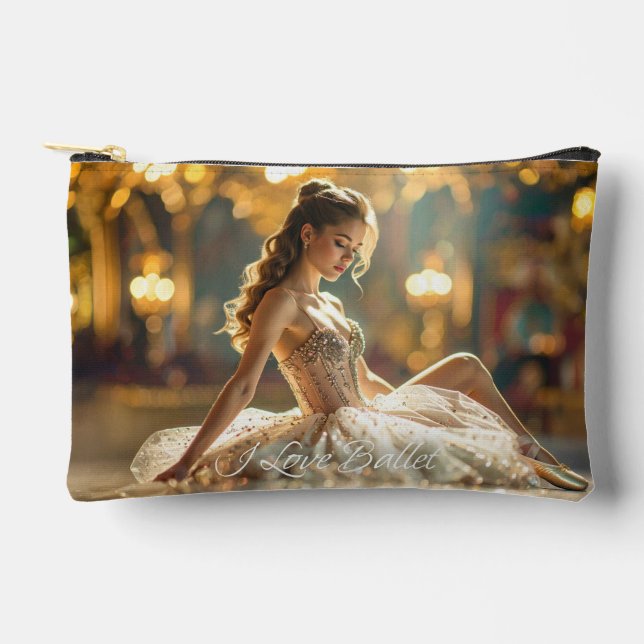I LOVE BALLET - BALLET & DANCE ACCESSORY POUCH (Front)