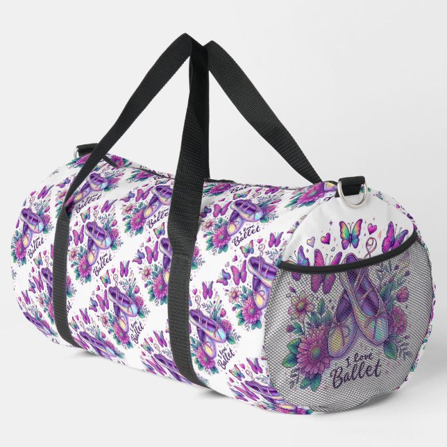 I Love Ballet Duffle Bag (Right Corner)