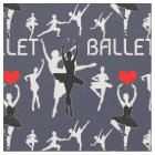 I Love Ballet Pattern. White Ballet Dancers