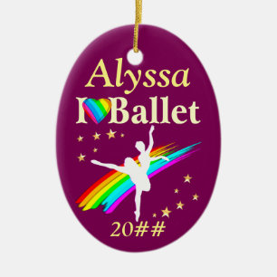 I LOVE BALLET PERSONALIZED ORNAMENT