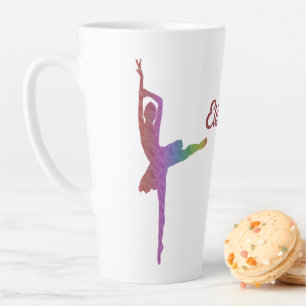 “I Love Ballet” Silhouette Ballerina Latte Mug 