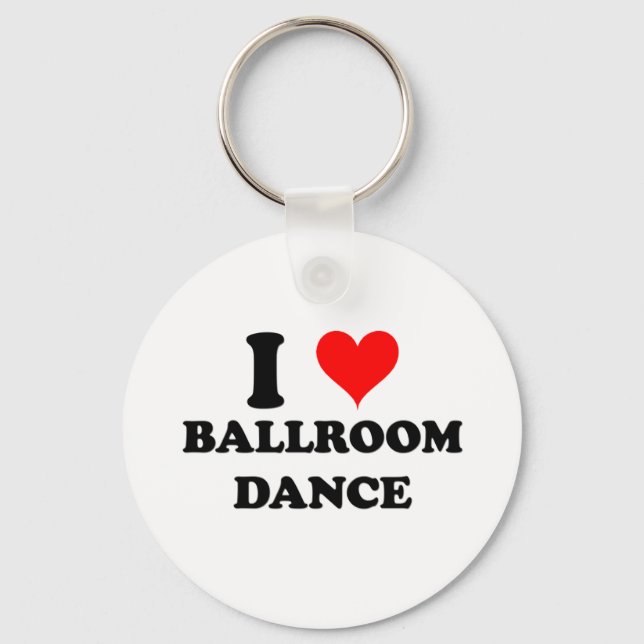 I Love Ballroom Dance Keychain (Front)