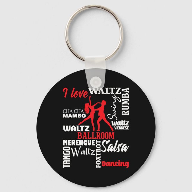 I Love Ballroom Dancing - Dance Instructor Pair Ch Keychain (Front)