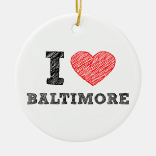 I-Love-Baltimore Ceramic Ornament