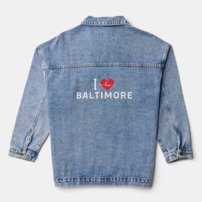 i love Baltimore, Maryland Denim Jacket (Back)