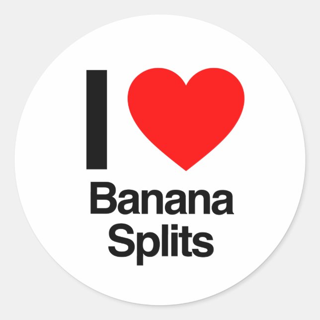i love banana splits classic round sticker (Front)