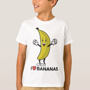 I Love Bananas Funny Happy Banana Fruit Lovers T-Shirt