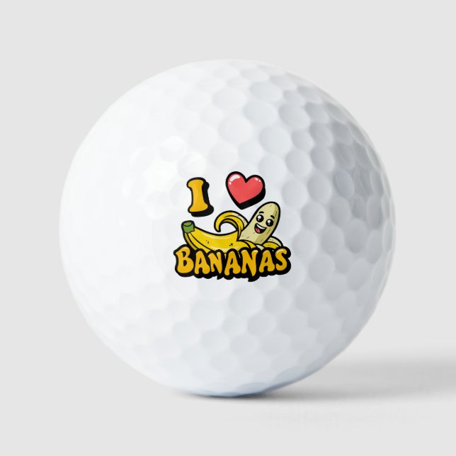 I  Love Bananas Golf Balls (Front)