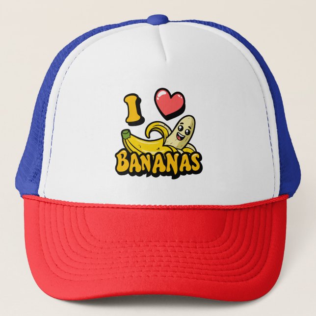 I  Love Bananas Trucker Hat (Front)
