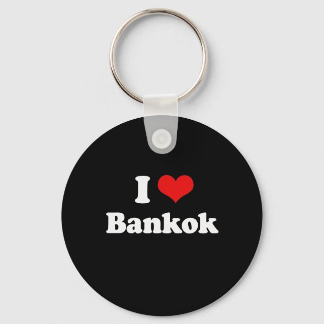I Love Bangkok Tshirt White Tshirt Keychain (Front)