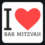I love bar mitzvah square sticker<br><div class="desc">I love bar mitzvah ,  for Judaism lovers</div>