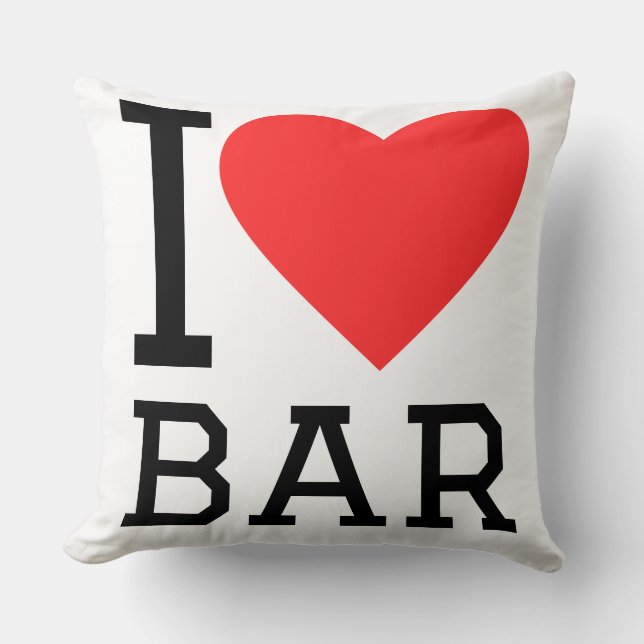 I love bar throw pillow (Front)
