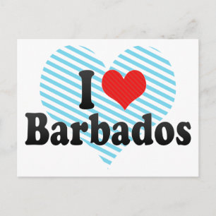 I Love Barbados Postcard