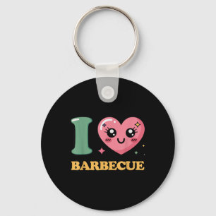 I Love Barbecue Keychain
