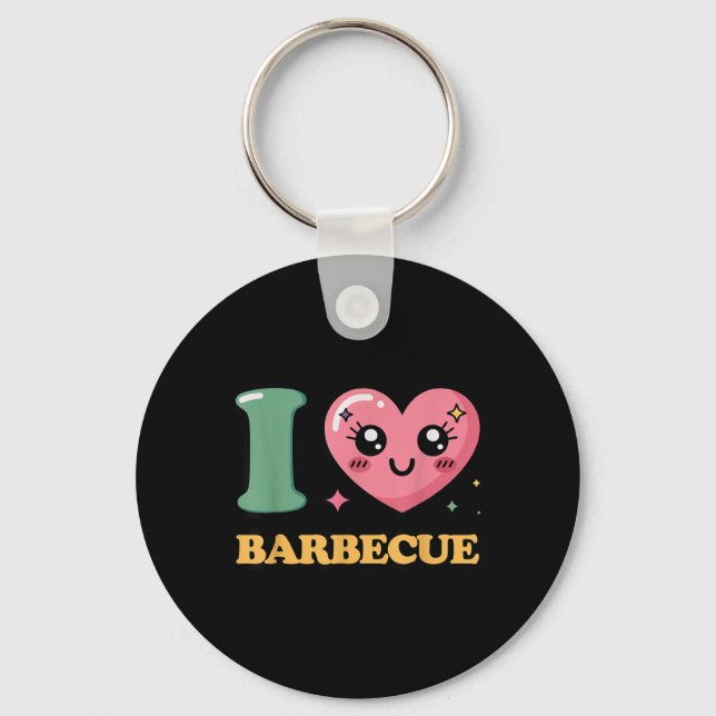 I Love Barbecue Keychain (Front)