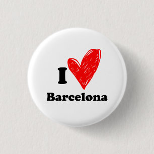 I love Barcelona 1 Inch Round Button