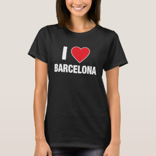 I LOVE BARCELONA City in Spain with Red Love Heart T-Shirt