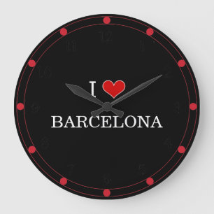 I Love Barcelona Large Clock