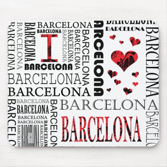 I Love Barcelona Mousepad (Front)