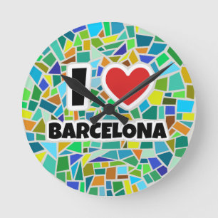 I love Barcelona Round Clock