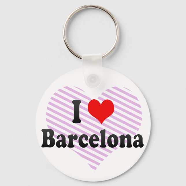 I Love Barcelona, Spain Keychain (Front)