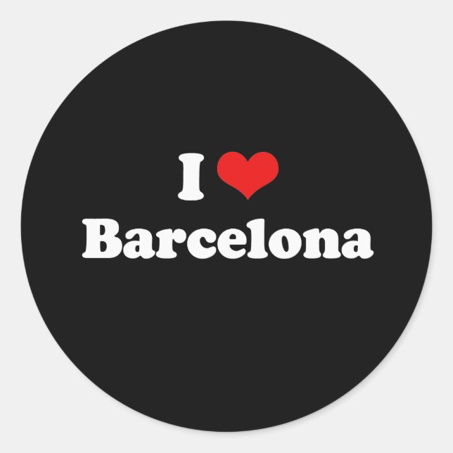 I Love Barcelona Tshirt White Tshirt Classic Round Sticker (Front)