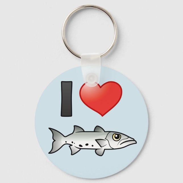 I Love Barracuda Keychain (Front)