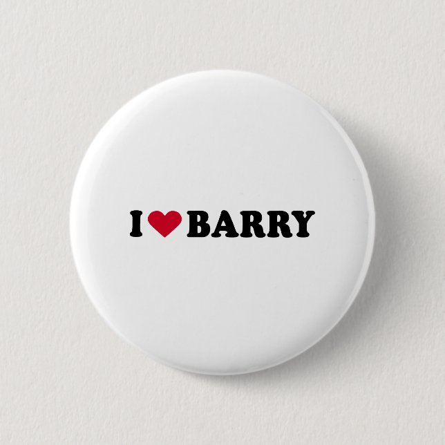 I LOVE BARRY 2 INCH ROUND BUTTON (Front)