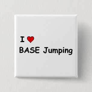 I Love BASE Jumping 2 Inch Square Button