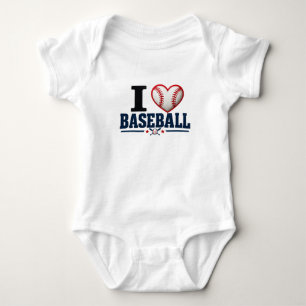 I Love Baseball Baby Bodysuit   Father’s Day Gift 