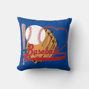 I Love Baseball - Ball, Bat, Baseball Glove Throw Pillow