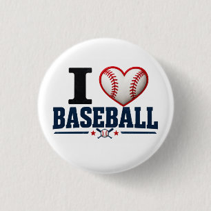 I Love Baseball Button   Baseball Dad Pin   Father
