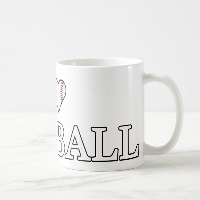 I Love Baseball Coffee Mug (Right)