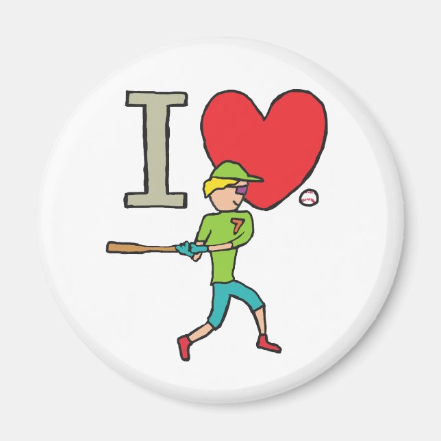 I Love Baseball Magnet (Front)