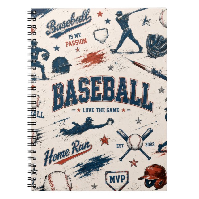 I Love Baseball Notebook & Journal | Baseball Dad  (Front)