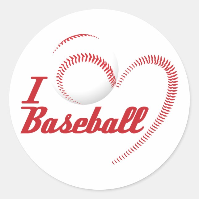 I Love Baseball Sticker (Front)